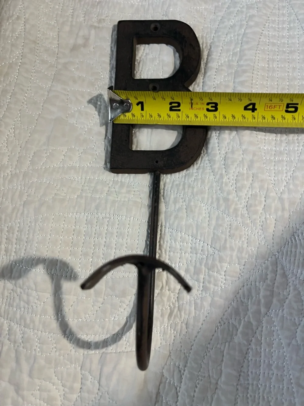 Rustic Decorative Letter B Wall Hook